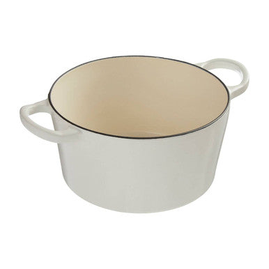 White Cast Iron 23cm Casserole Dish