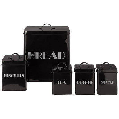 5 Piece Black Kitchen Storage Set | Easton