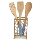 Matte Gold Geometric Utensil Holder