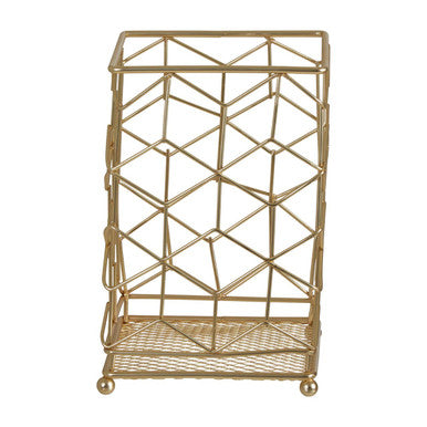 Matte Gold Geometric Utensil Holder