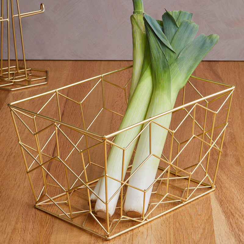 Matte Gold Storage Basket