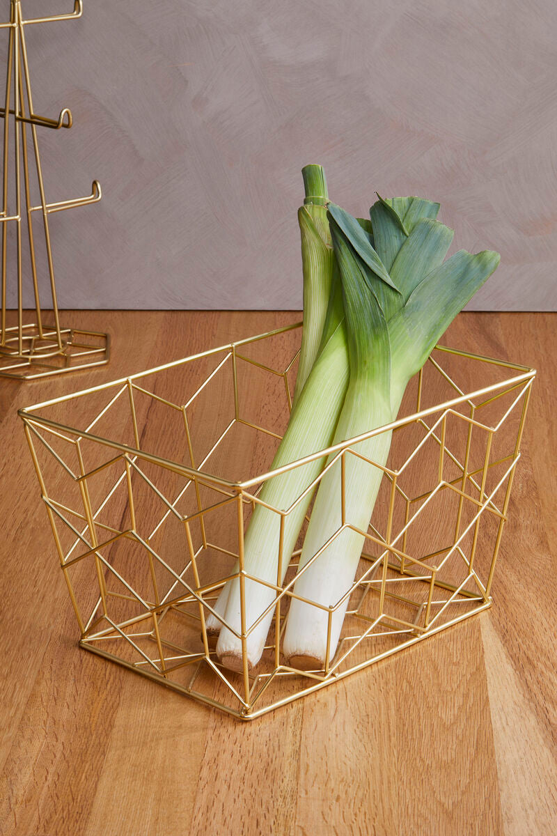 Matte Gold Storage Basket
