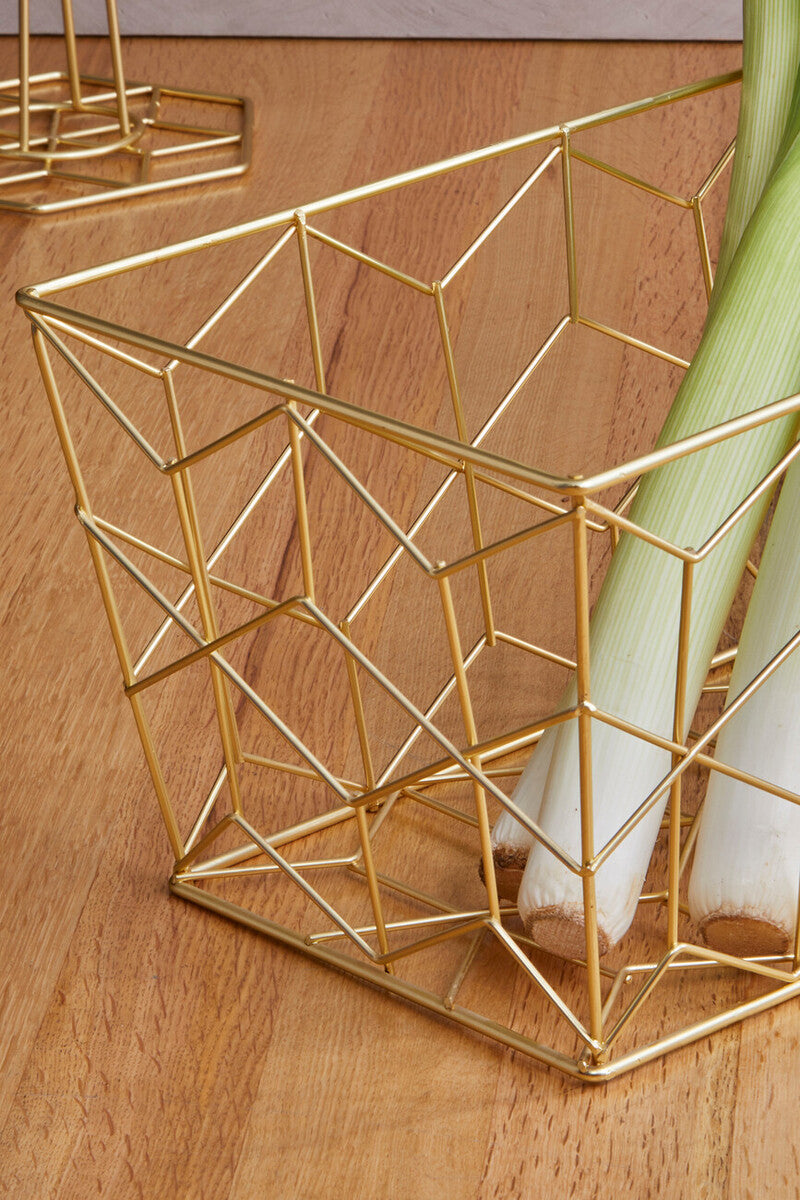Matte Gold Storage Basket