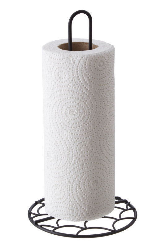 Deco Matt Black Kitchen Roll Holder