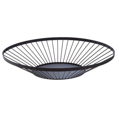 Matt Black Fruit Basket with Flat Base