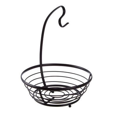 Matt Black Fruit Basket with Banana Hanger