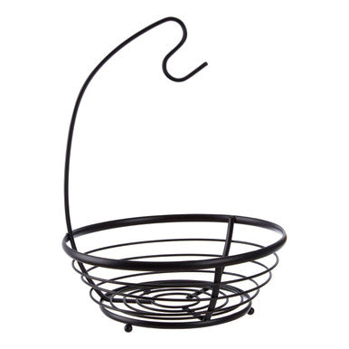 Matt Black Fruit Basket with Banana Hanger