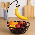 Matt Black Fruit Basket with Banana Hanger