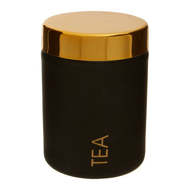 Black Enamel Finish Tea Canister
