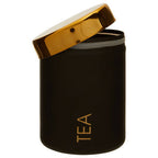 Black Enamel Finish Tea Canister