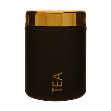 Black Enamel Finish Tea Canister