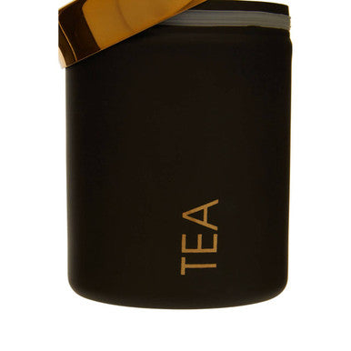 Black Enamel Finish Tea Canister