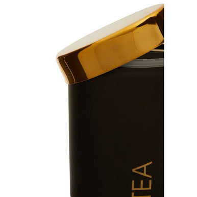 Black Enamel Finish Tea Canister