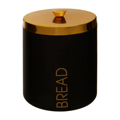 Black & Gold Enamel Bread Bin