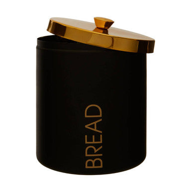 Black & Gold Enamel Bread Bin