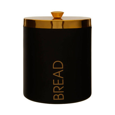 Black & Gold Enamel Bread Bin