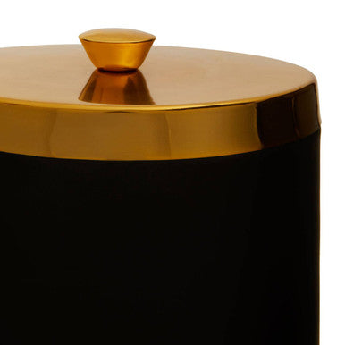 Black & Gold Enamel Bread Bin