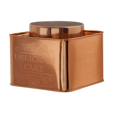 Square Copper Finish Cake Canister