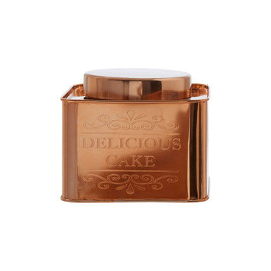 Square Copper Finish Cake Canister