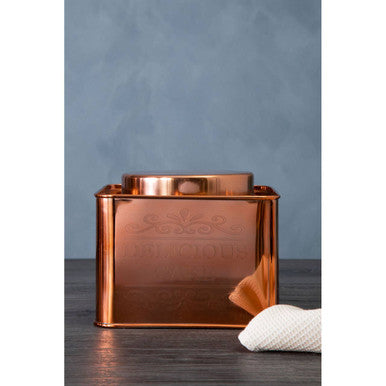 Square Copper Finish Cake Canister