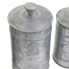 Set of Three Galvanised Steel Canisters
