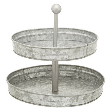 Two Tier Galvanised Steel Cake Stand