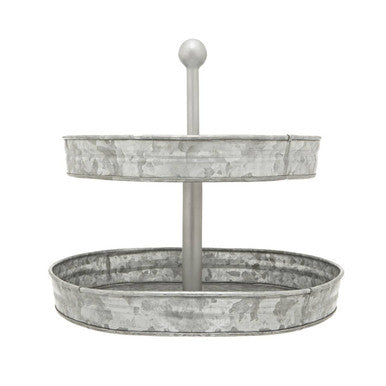Two Tier Galvanised Steel Cake Stand