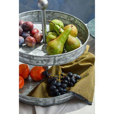 Two Tier Galvanised Steel Cake Stand