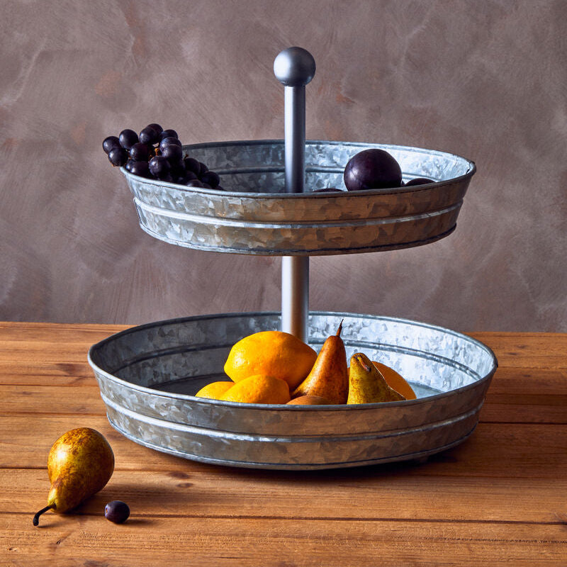 Two Tier Galvanised Steel Cake Stand