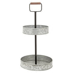 Two Tier Galvanised Steel Cake Stand with Handle