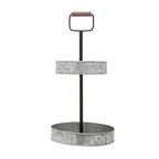 Two Tier Galvanised Steel Cake Stand with Handle
