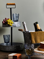 Two Tier Galvanised Steel Cake Stand with Handle