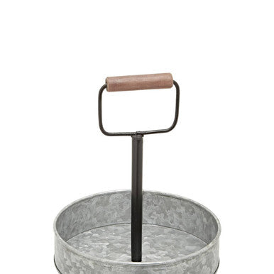 Two Tier Galvanised Steel Cake Stand with Handle