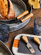 Set of Three Round Galvanised Steel Trays