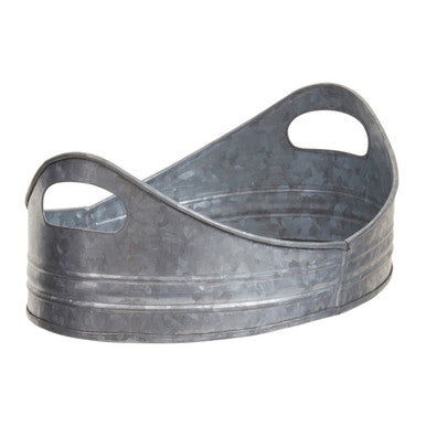 Set of Two Galvanised Steel Oval Trays