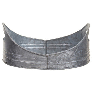 Set of Two Galvanised Steel Oval Trays