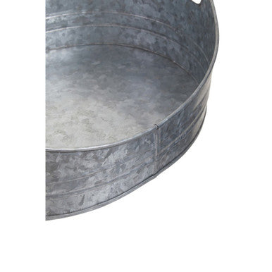 Set of Two Galvanised Steel Oval Trays