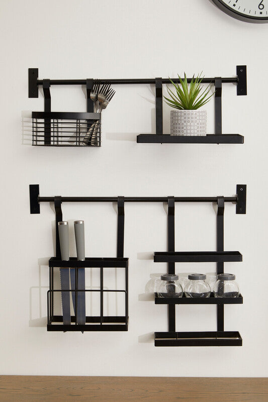 Matt Black Three Level Hanging Rack