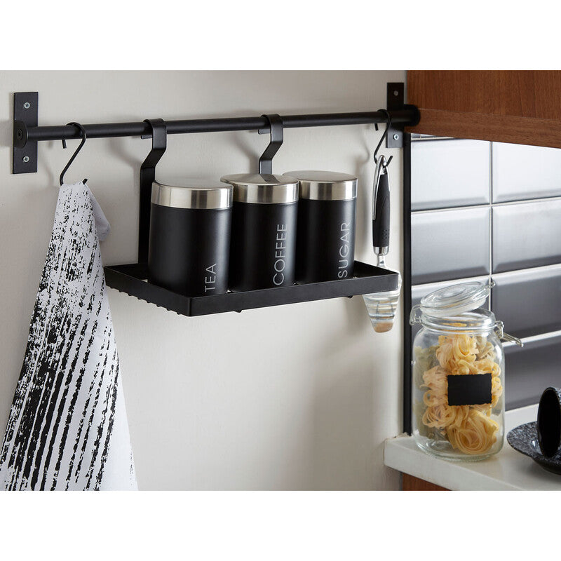 Matt Black Hanging Shelf Storage Rack