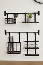 Matt Black Hanging Shelf Storage Rack
