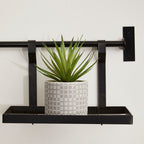 Matt Black Hanging Shelf Storage Rack