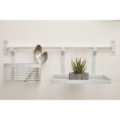 White Iron Hanging Storage Basket
