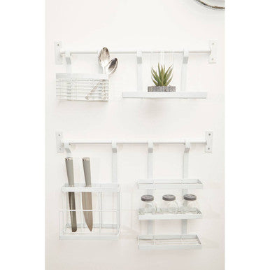 White Iron Hanging Storage Basket