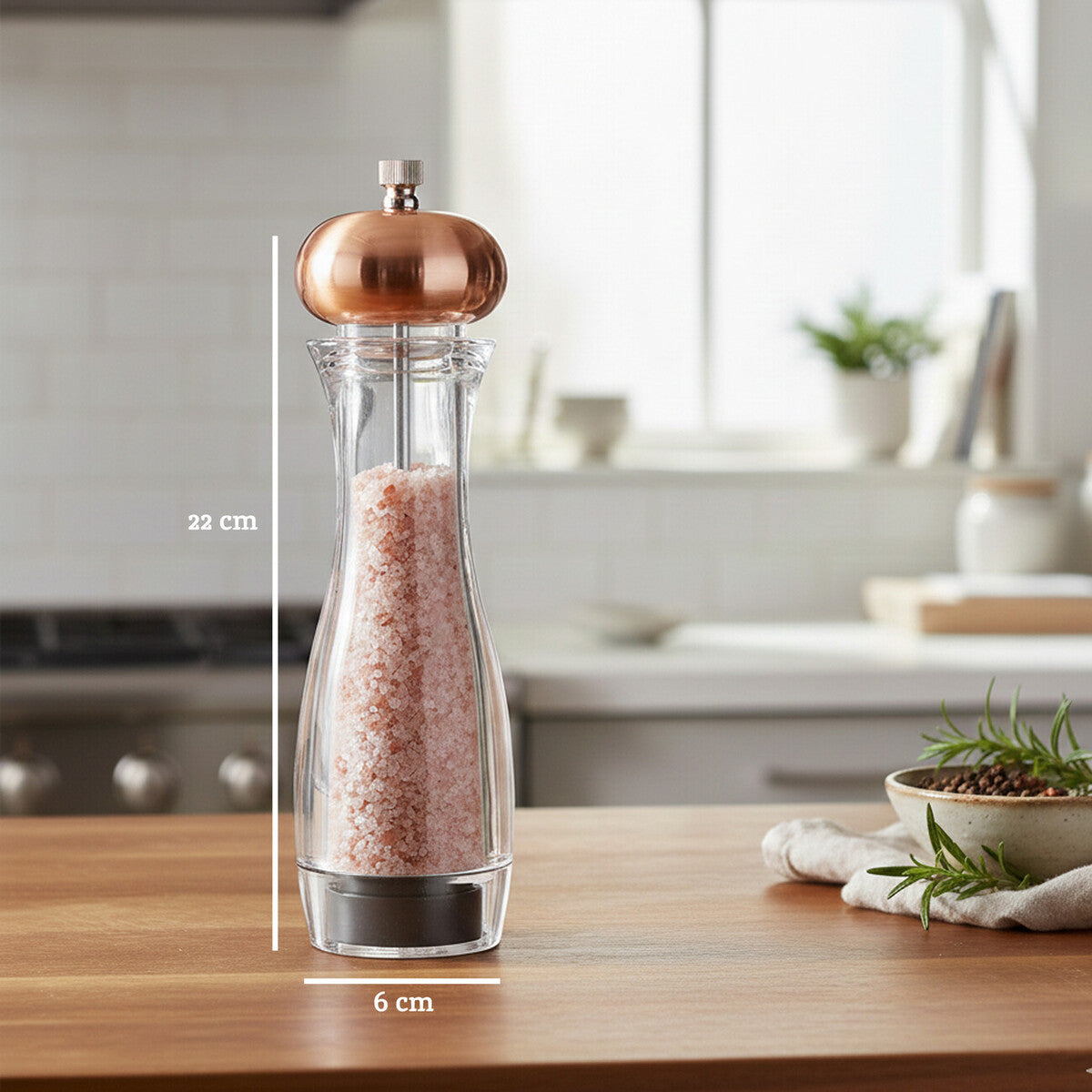 Salt / Pepper Medium Clear and Copper Mill