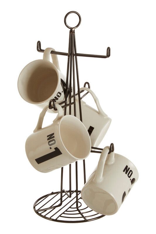 Black Nickel Finish 6 Cup Mug Tree