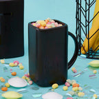 Black Glaze Mug with Text Detail