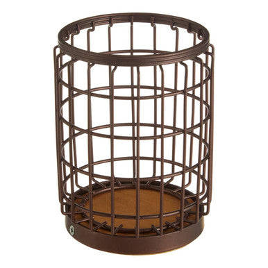 Round Bronze Coated Utensil Holder