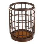 Round Bronze Coated Utensil Holder