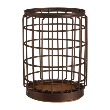 Round Bronze Coated Utensil Holder