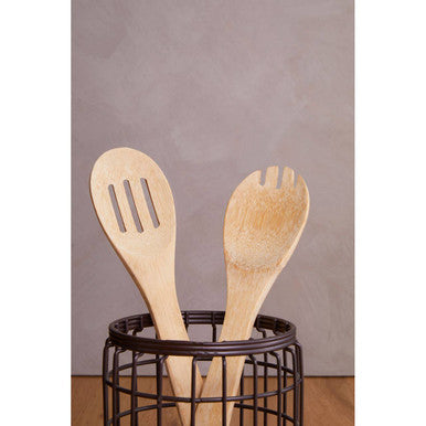 Round Bronze Coated Utensil Holder